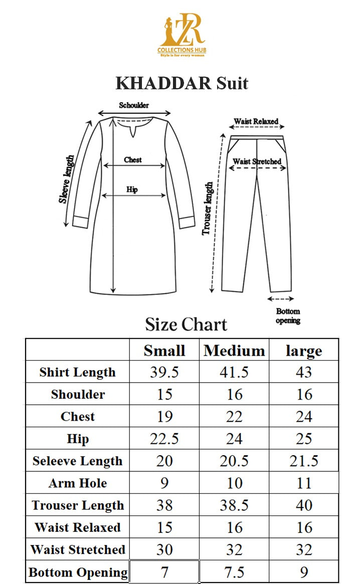 Winter Luxe Stitched – ZR2802 Printed Khaddar 3PC Suit with Khaddar Dupatta