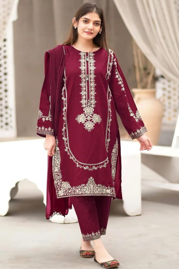 Cozy Charm – Embroidered 2PC Dhanak - ZR Collections Hub