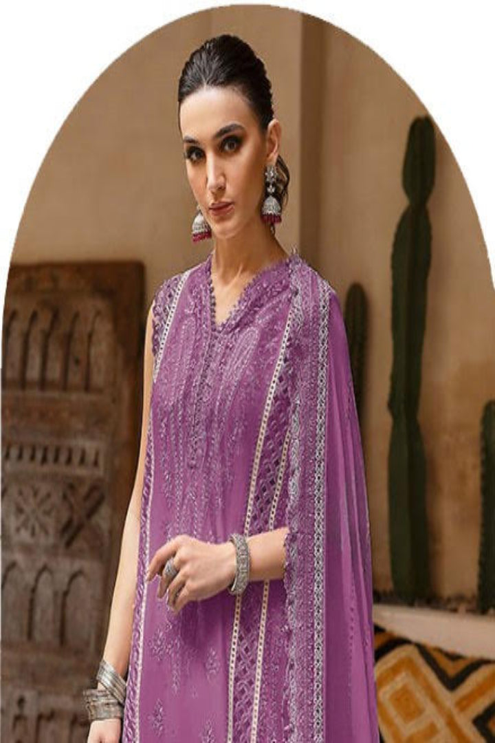 ZR3553K – Light Purple Embroidered Viscose 3-Piece Suit | RJ Luxury Collection