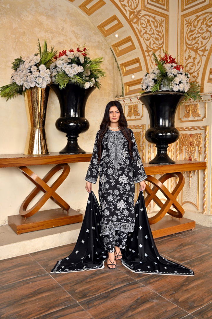 Ebony Elegance - Heavy Black Doria Linen Suit (SKU: 3058)