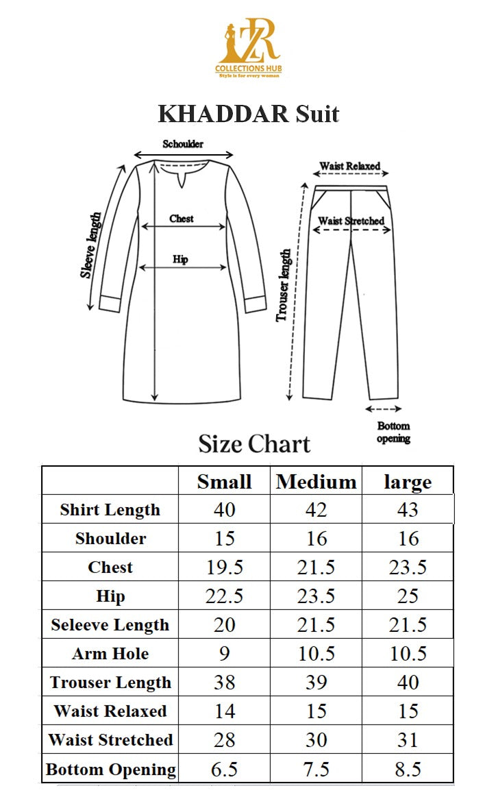 Winter Luxe Stitched – ZR2803 Printed Khaddar 3PC Suit with Khaddar Dupatta